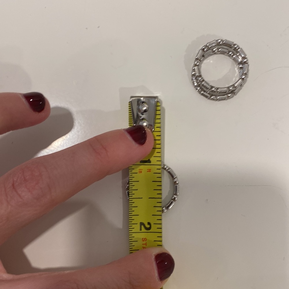 Silver + Cz Band (Stackable) - image 8